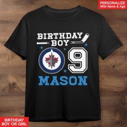Winnipeg Jets Birthday Personalized Black T-shirt