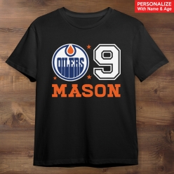Edmonton Oilers Personalized Black T-shirt