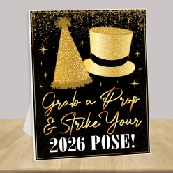 New Years Black & Gold Photo Props 14