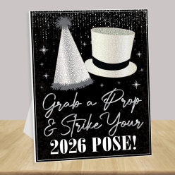 New Years Black & Silver Photo Props 14
