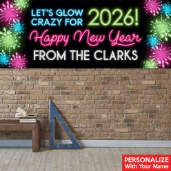 New Years Glow PERSONALIZED Giant Vinyl Keepsake Banner