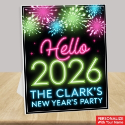 New Years Neon Glow Personalized Party 14