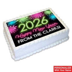 New Years Glow 2026 Personalized Edible Icing
