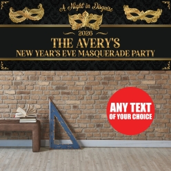 Midnight Masquerade NYE PERSONALIZED Giant Vinyl Keepsake Banner