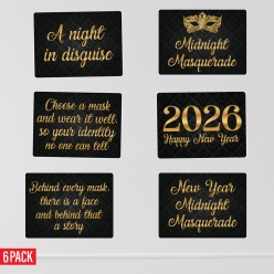 Midnight Masquerade NYE 2026 BIG Cutouts - 6 PACK
