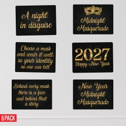 Midnight Masquerade NYE 2027 BIG Cutouts - 6 PACK