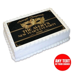 Midnight Masquerade New Year Personalized Edible Icing