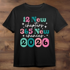 NYE 12 New Chapters Black T-shirt