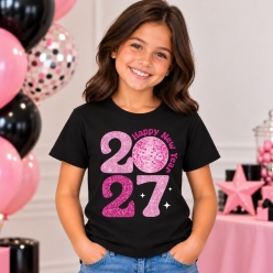 NYE 2027 Pink & Black T-shirt