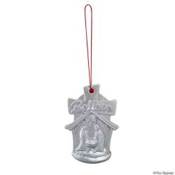 Simple Blessings Nativity Believe Resin Christmas Ornaments-10Pk