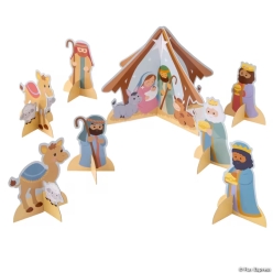 Simple Blessings Christmas Nativity Tabletop Cardstock Centerpie