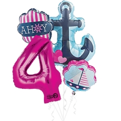 Nautical Girl Age 4 Giant Balloon Bouquet