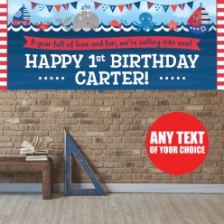Nautical Boy PERSONALIZED Giant Vinyl Keepsake Banner