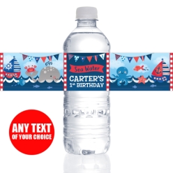 Nautical Boy PERSONALIZED VINYL Bottle Labels - 10 PK