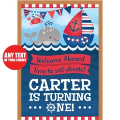Nautical Boy PERSONALIZED Giant Vinyl Keepsake Door Sign