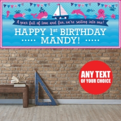 Nautical Girl 1st PERSONALIZED Giant Vinyl Keepsake Banner
