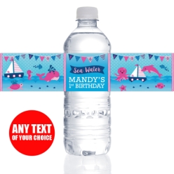 Nautical Girl PERSONALIZED VINYL Bottle Labels - 10 PK