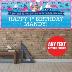 Nautical Girl PHOTO PERSONALIZED Giant Vinyl Keepsake Banner