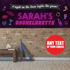 Neon Bachelorette PERSONALIZED Giant Vinyl Keepsake Banner