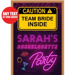 Neon Bachelorette PERSONALIZED Giant Vinyl Keepsake Door Sign