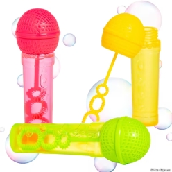 Neon Microphone Plastic Bubble Bottles-24Pk