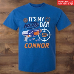 55% OFF: Nerf Birthday Personalized Blue T-shirt