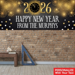 New Year Gold PERSONALIZED Giant Vinyl Keepsake Banner