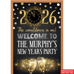 New Year Gold PERSONALIZED Giant Vinyl Keepsake Door Sign