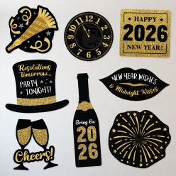 New Year's Eve 2026 BIG Cutouts - 8 PACK