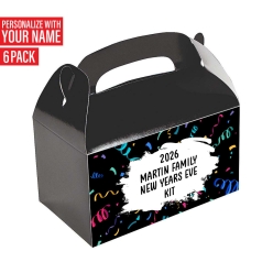 Personalized New Years Colourful Favour Boxes 6PK