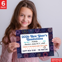 New Year's Personalized Colourful Resolution Set 6PK