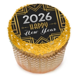 Roaring 20's New Year Cupcake Icing Toppers 12pk
