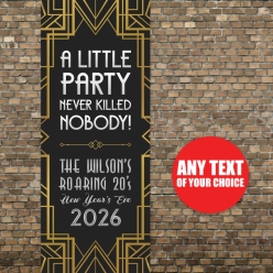1920's New Year's Vertical PERSONALIZED Vinyl Keepsake Banner