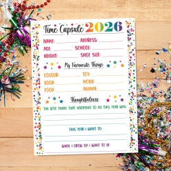 New Year 2026 Time Capsule Activity Sheet