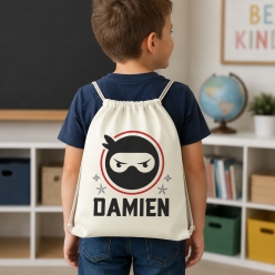 Ninja PERSONALIZED Drawstring Backpack