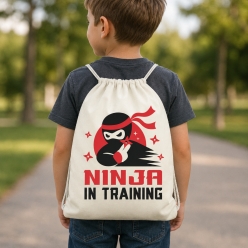 Ninja In Training Drawstring Backpack