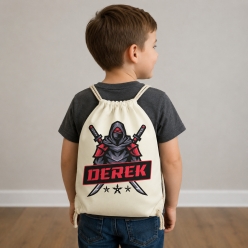 Ninja Action PERSONALIZED Drawstring Backpack