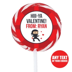 PERSONALIZED Valentine Ninja Lollipops - 12 Pk