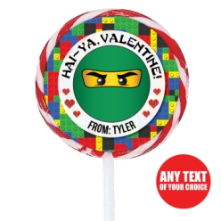 PERSONALIZED Ninjago Valentines Lollipops - 12 Pk