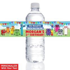 Numberblocks PERSONALIZED VINYL Bottle Labels - 10 PK