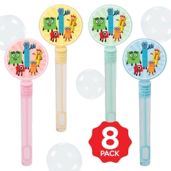 Numberblocks Bubble Bottles w/Wands - 8 PACK
