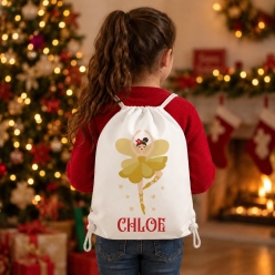 Sugar Plum Fairy Personalized Drawstring Backpack