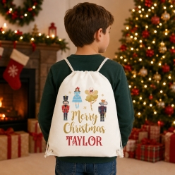 The Nutcracker Merry Christmas Personalized Drawstring Backpack