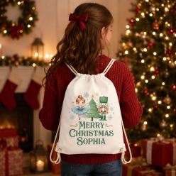 Nutcracker Watercolour Personalized Drawstring Backpack