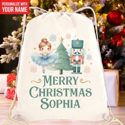 60% OFF: Nutcracker Watercolour Personalized Drawstring Backpack