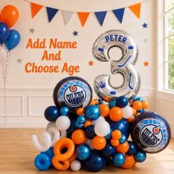Edmonton Oilers PERSONALIZED One Digit & Name Balloon Kit