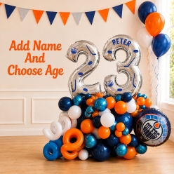 Edmonton Oilers PERSONALIZED Two Digits & Name Balloon Kit