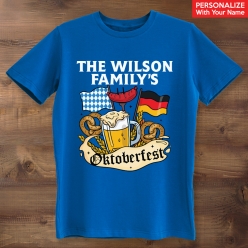 Oktoberfest Personalized Blue T-shirt