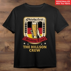 Oktoberfest Drinking Team Personalized Black T-shirt