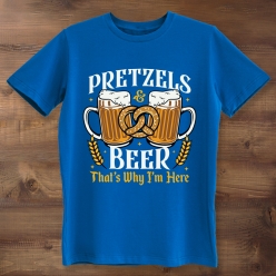 Oktoberfest Pretzels & Beer Blue T-shirt